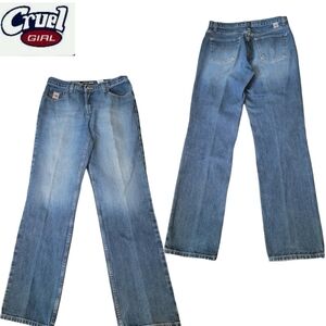 CRUEL GIRL Women Low Rise Slim Fit Faded Straight Leg Jean Sz 13 Long Like New